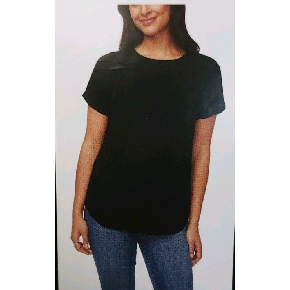 Buffalo David Bitton Women's Woven Patch Pocket Blouse, Black, Size S  NWT E2